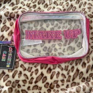 Clear Pink 'MAKE UP' Cosmetic Case